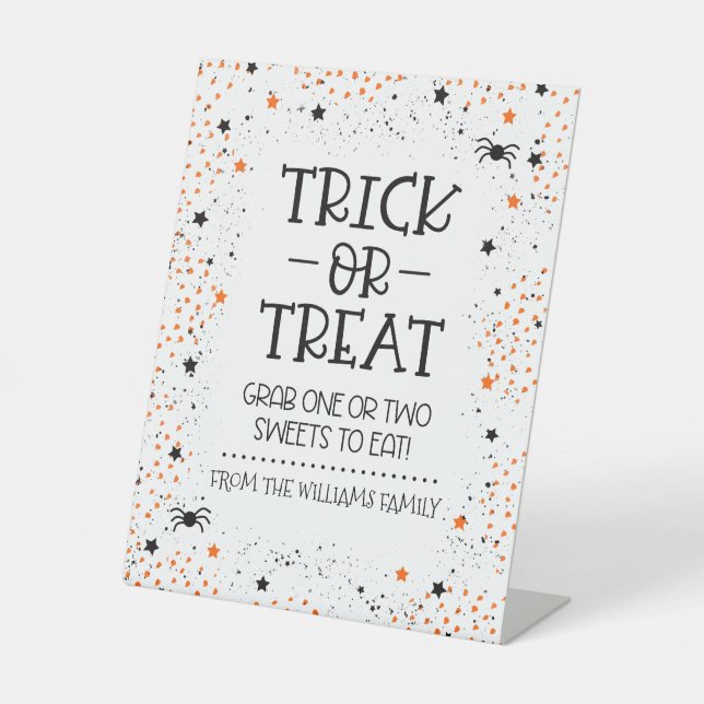 Halloween Trick or Treat Party Table Sign (Front)