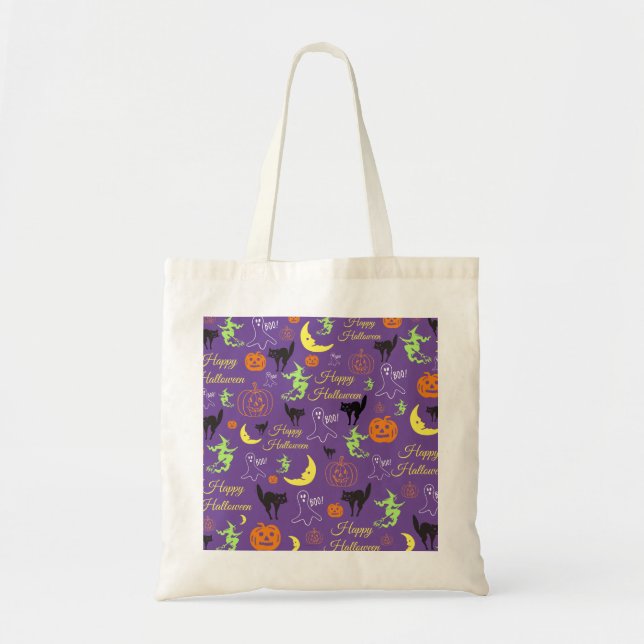 Halloween Trick or Treat Pattern Tote Bag (Front)