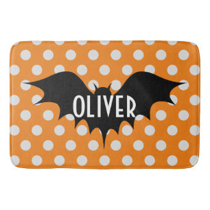 Halloween trick or treat personalised monogram bath mat