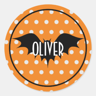 Halloween trick or treat personalised monogram classic round sticker