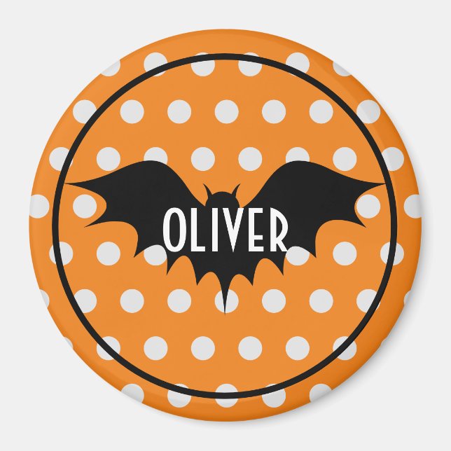 Halloween trick or treat personalised monogram  magnet (Front)