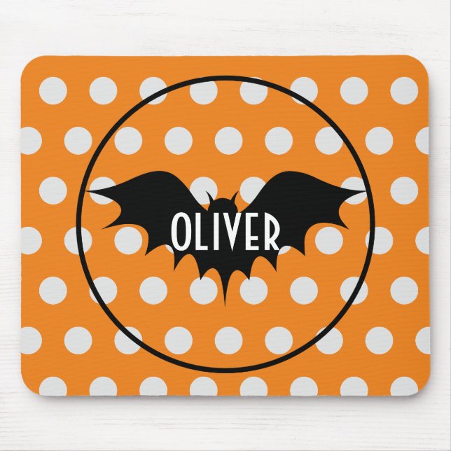 Halloween trick or treat personalised monogram  mouse mat (Front)