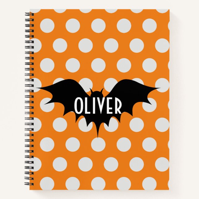 Halloween trick or treat personalised monogram  notebook (Front)