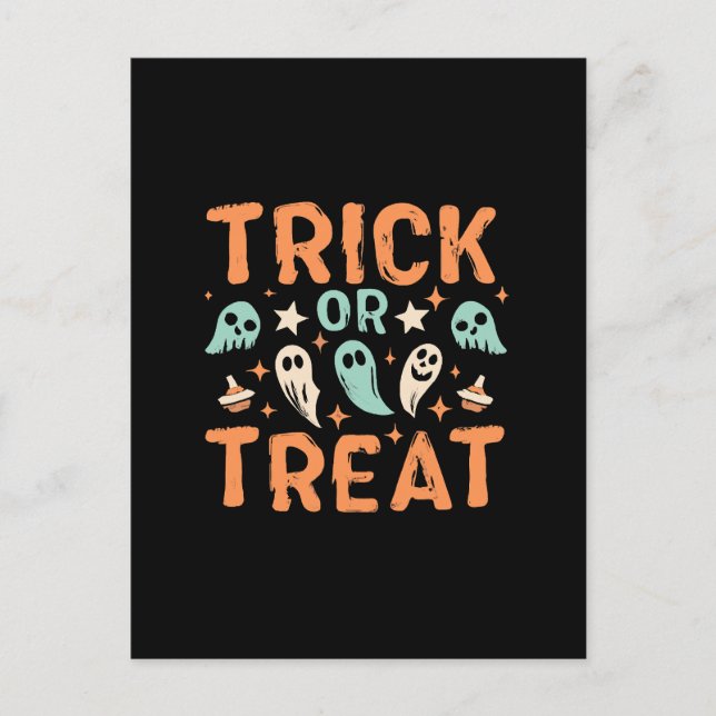 Halloween Trick or Treat Postcard (Front)