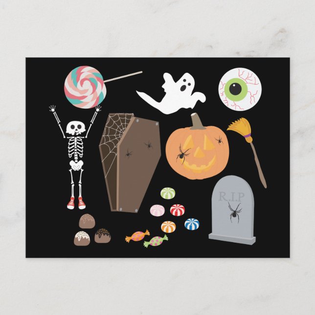 Halloween Trick or Treat Postcard (Front)