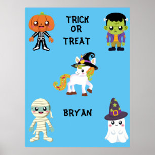 HALLOWEEN "TRICK OR TREAT" POSTER PERSONALIZED