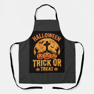 Halloween Trick or Treat Pumpkin Graveyard Design Apron