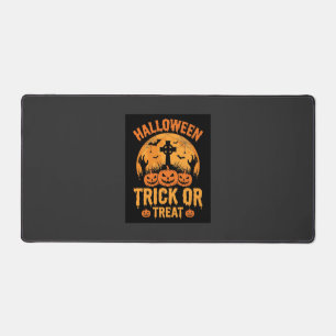 Halloween Trick or Treat Pumpkin Graveyard Design Desk Mat