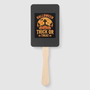 Halloween Trick or Treat Pumpkin Graveyard Design Hand Fan