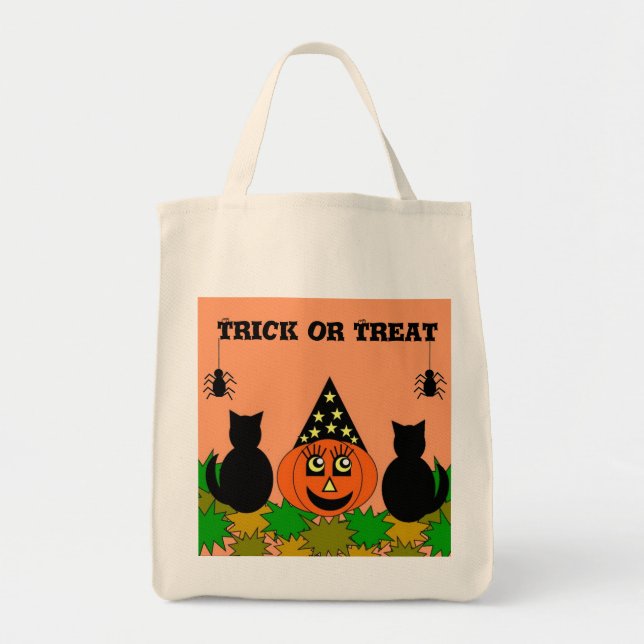 Halloween Trick or Treat Sack Tote Bag (Front)