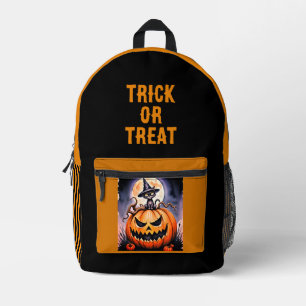 Halloween, Trick or Treat, Scary Pumpkins Printed Backpack