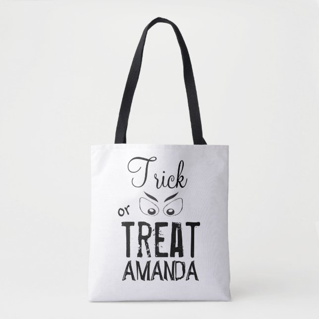 Halloween Trick Or Treat Simple Scary Ghost Eyes Tote Bag (Front)