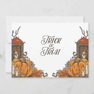 Halloween trick or treat spooky invitations