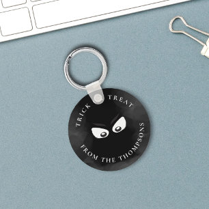 Halloween Trick Or Treat Spooky Scary Ghost Eyes Key Ring