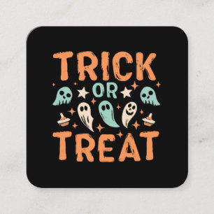 Halloween Trick or Treat Square Business Card