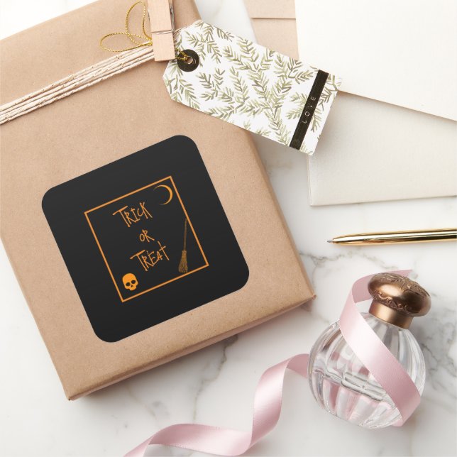 Halloween Trick or Treat  Square Sticker (Gifting)