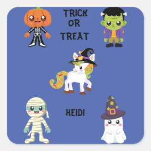 HALLOWEEN "TRICK OR TREAT STICKER PERSONALIZED