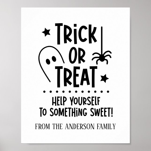 Halloween Trick or Treat Table Sign (Front)