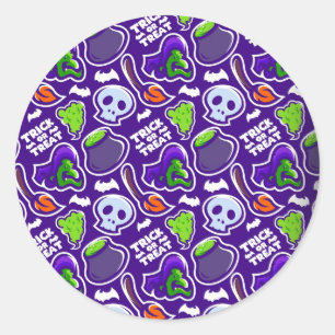 Halloween Trick or Treat Theme Classic Round Sticker