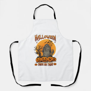 Halloween Trick Or Treat Tombstone Zombie Hands Pu Apron