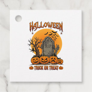 Halloween Trick Or Treat Tombstone Zombie Hands Pu Favour Tags