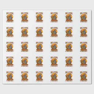 Halloween Trick Or Treat Tombstone Zombie Hands Pu Wrapping Paper