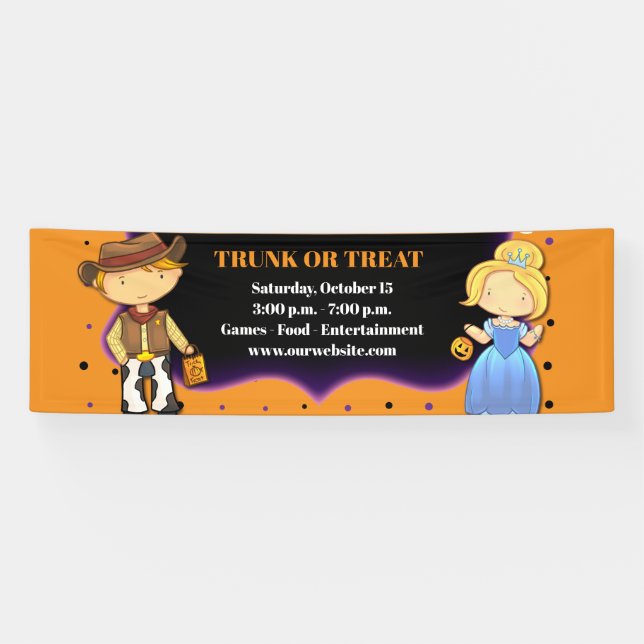 Halloween Trick or Treat Trunk or Treat Banner (Horizontal)