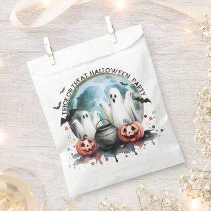 HALLOWEEN Trick Or Treat Two Ghosts With Pumpkins Favour Bags
