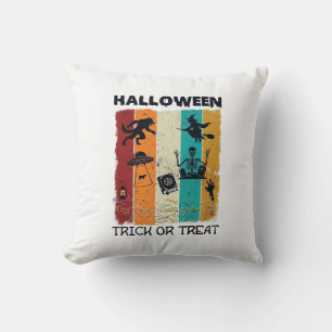 Halloween Trick Or Treat Werewolf Witch Skeleton U Cushion