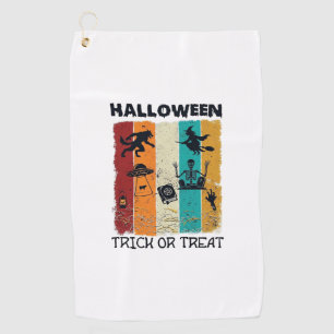 Halloween Trick Or Treat Werewolf Witch Skeleton U Golf Towel