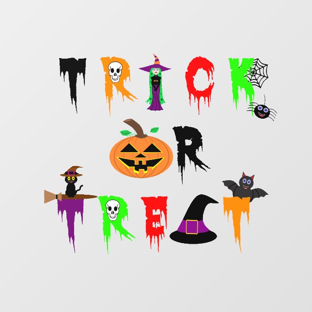 Halloween "Trick or Treat" Window Cling (Sheet)