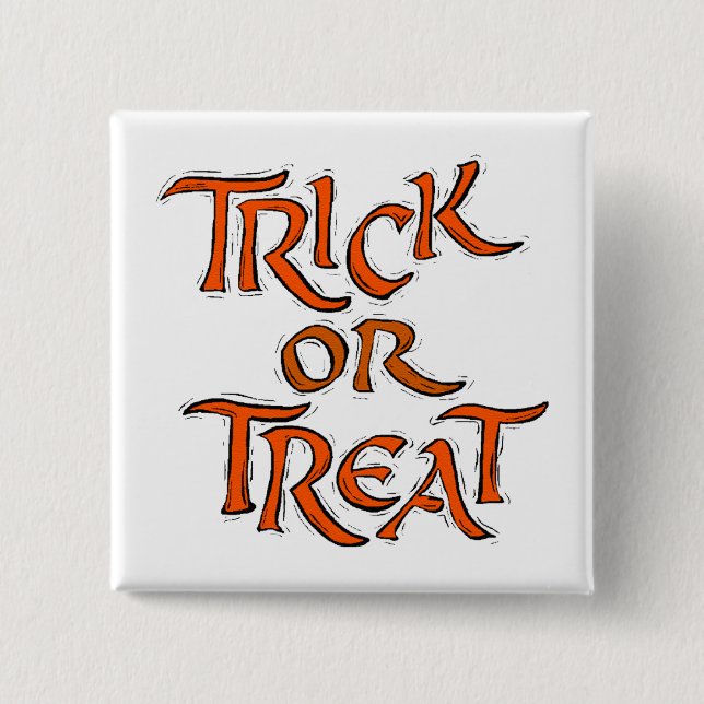 Halloween Trick or Treat Words 15 Cm Square Badge (Front)