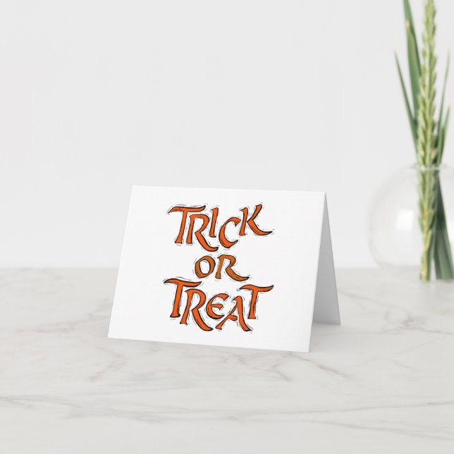 Halloween Trick or Treat Words Card (Front)