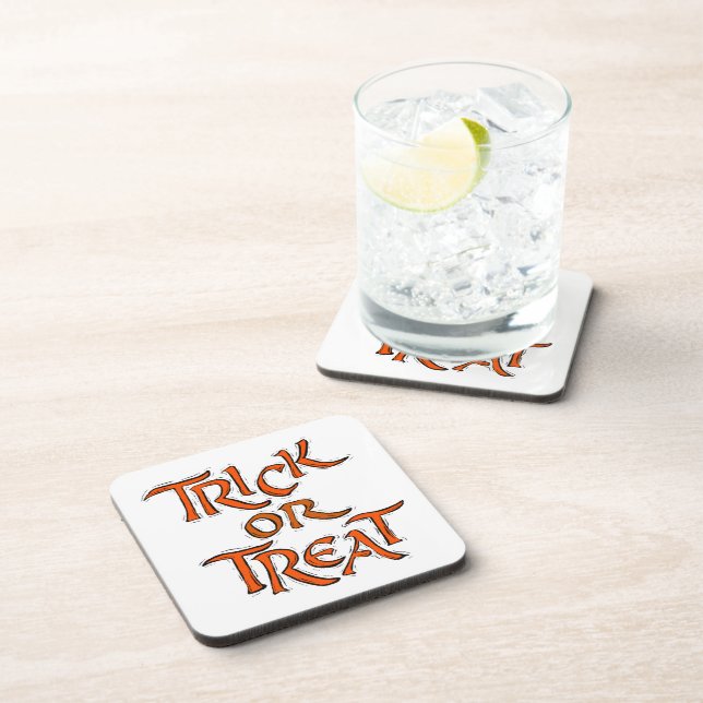 Halloween Trick or Treat Words Coaster (Right Side)