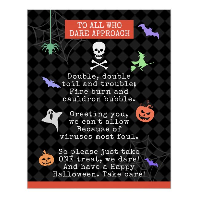 Halloween Trick or Treating Pandemic Poem Poster (Front)