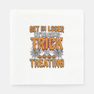 Halloween Trick Or Treating Vintage Typography Des Napkin