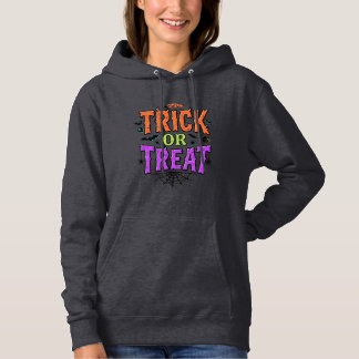 Halloween Trick Treat Funny Spider Web Retro_1 Hoodie