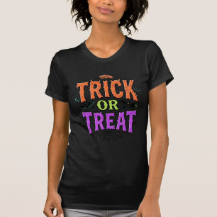 Halloween Trick Treat Funny Spider Web Retro_1 T-Shirt