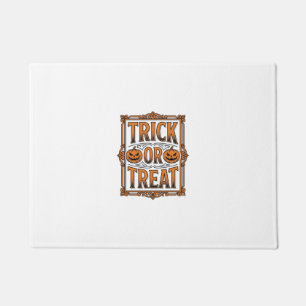 Halloween Trick Treat Pumpkin Skulls Vintage Engra Doormat