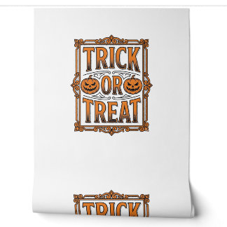 Halloween Trick Treat Pumpkin Skulls Vintage Engra Wallpaper