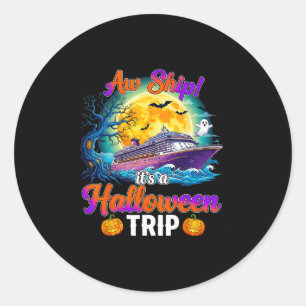 Halloween Trip Funny Cruise Squad Family Vacation  Classic Round Sticker