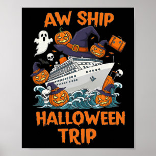 Halloween Trip Happy Halloween Spooky Pumpkin Crui Poster