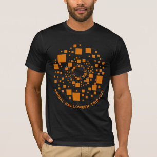 Halloween Trip-Out Orange Black Circles Squares  T-Shirt