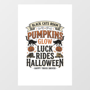 Halloween Truck Driver Shirt with Black Cats and P Window Cling