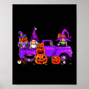 Halloween Truck Gnome Witch Pumpkin Boo Ghost Funn Poster