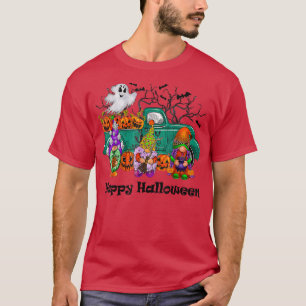 Halloween Truck Gnome Witch Pumpkin Boo Ghost Funn T-Shirt