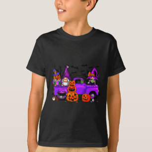 Halloween Truck Gnome Witch Pumpkin Boo Ghost Funn T-Shirt