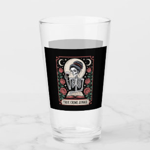 Halloween True Crime Junkie Tarot Card Glass
