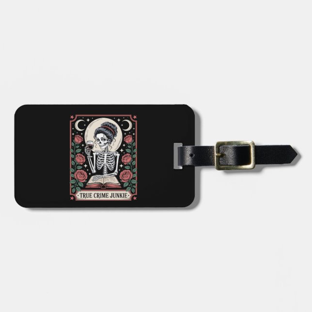 Halloween True Crime Junkie Tarot Card Luggage Tag (Front Horizontal)