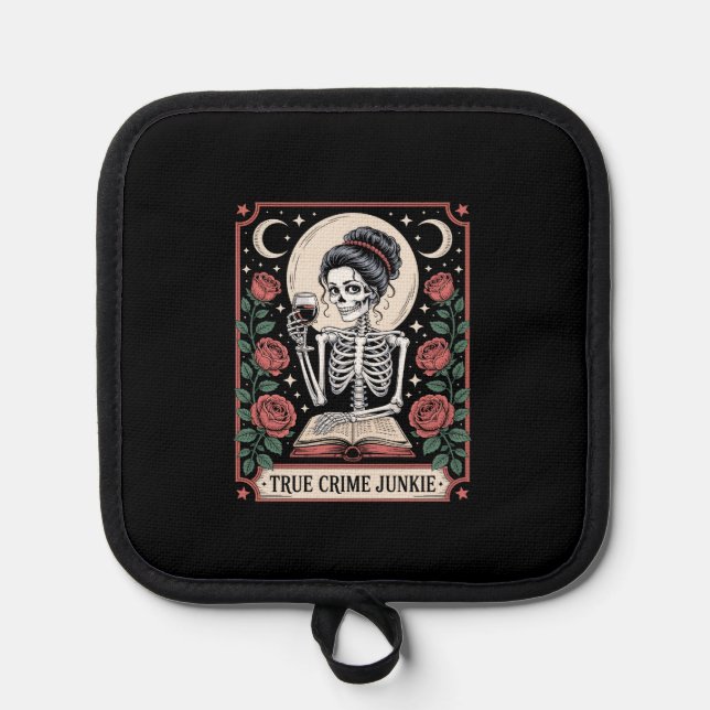 Halloween True Crime Junkie Tarot Card Pot Holder (Front)